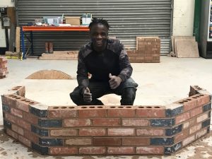 A student at Chameleon School of Construction undertaking his Bricklaying Diploma.